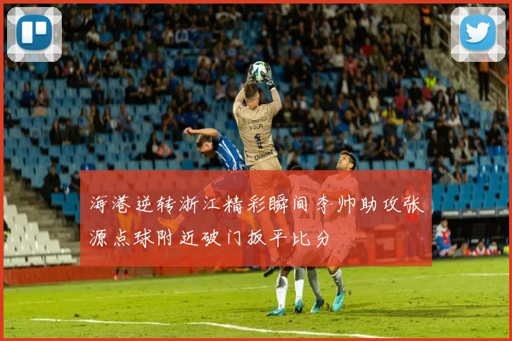 海港逆转浙江精彩瞬间李帅助攻张源点球附近破门扳平比分